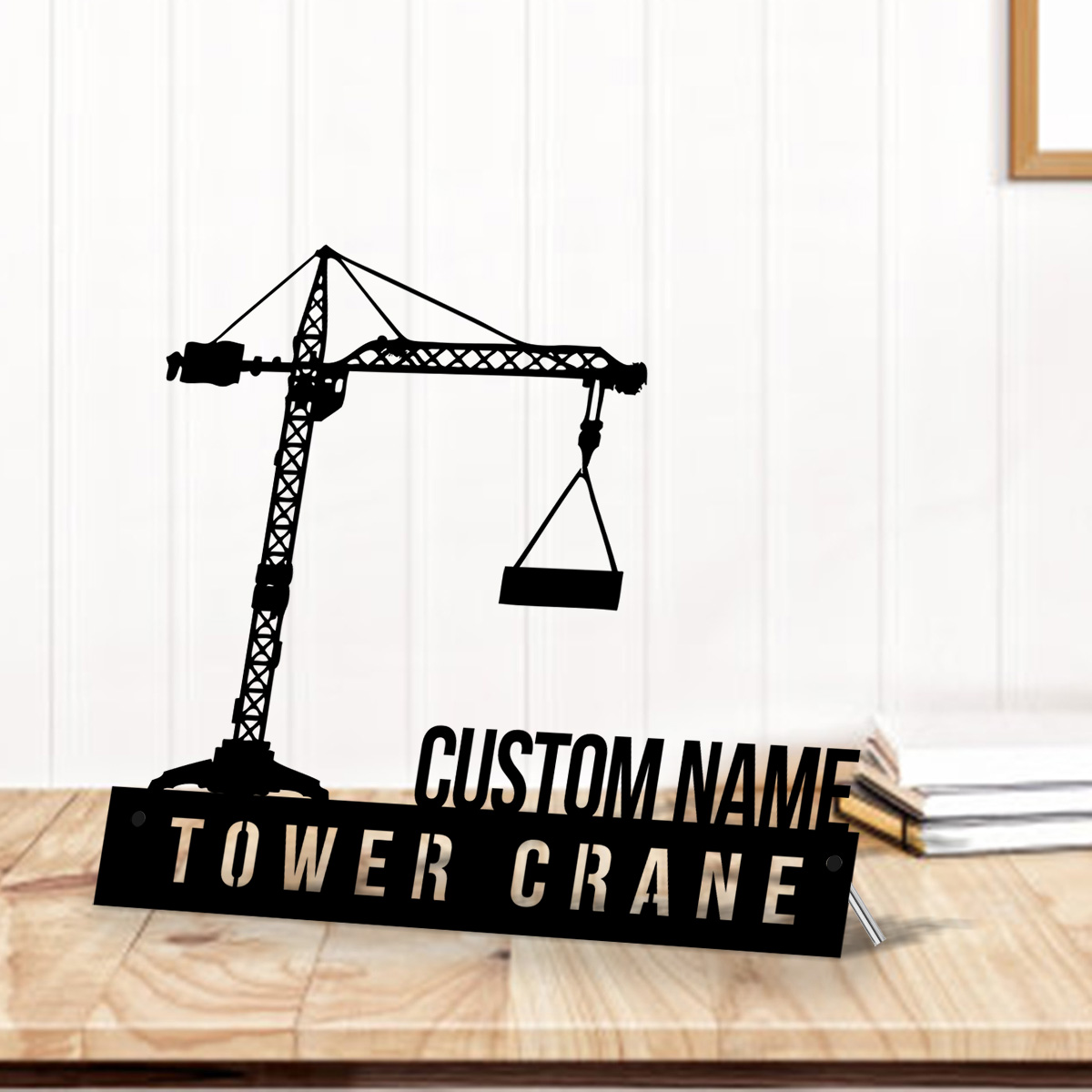 Heavy Equipment Sign - Özel Kule Vinç Masası Isim Plakası