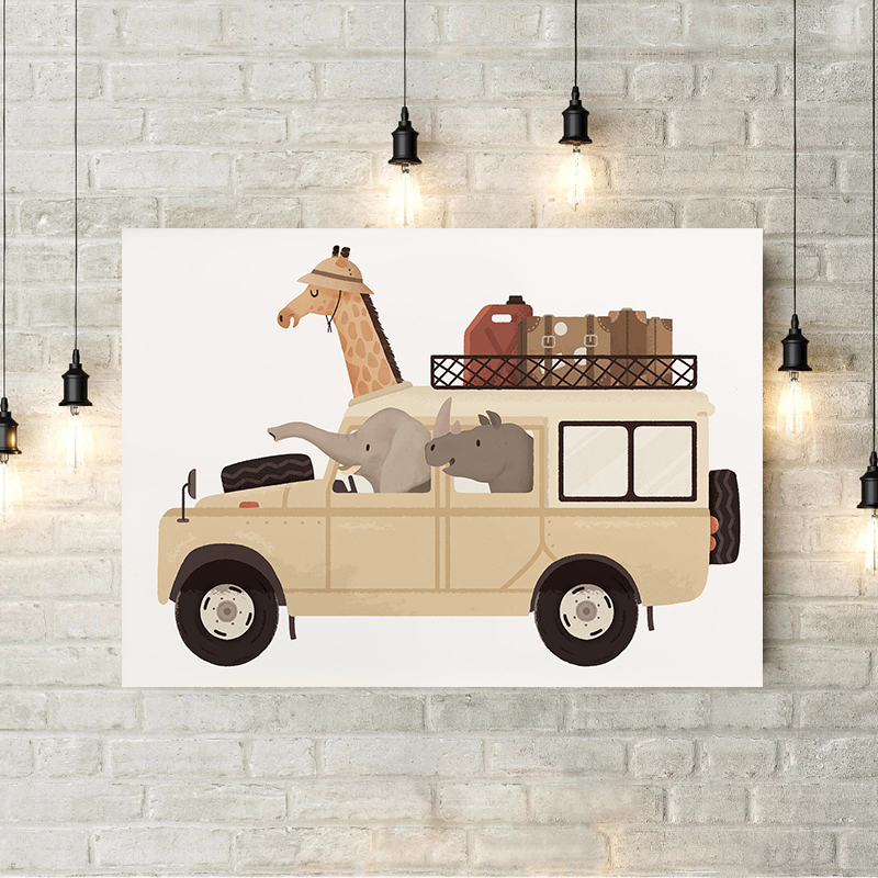 Zürafa Fil Ayı Hayvan Araba Se - Heavy Equipment Background incelemesi ve fiyatı